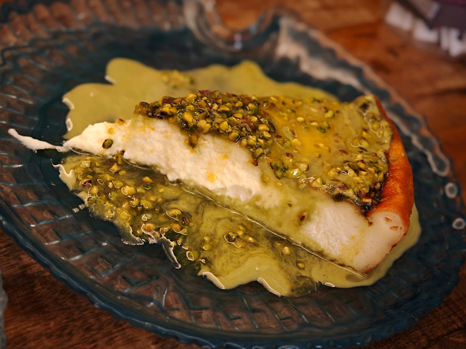 Tarta de queso y pistacho
